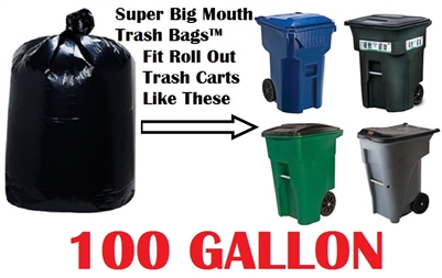 100 Gallon Trash Bags Super Big Mouth Bags X-large Industrial Xl 