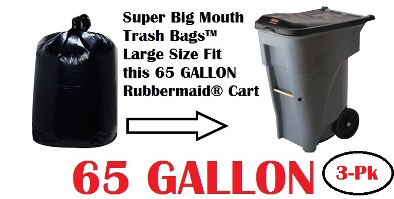 Black 64 Gallon 2 Mil Garbage Bags - 50 x 60