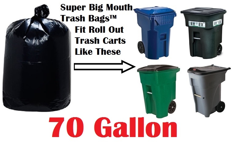 Global Industrial™ Heavy Duty Black Trash Bags - 65-70 Gallon, 1.7