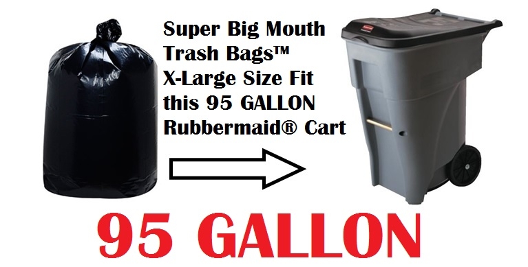 95 Gallon Trash Bags Super Big Mouth Bags X-Large Industrial